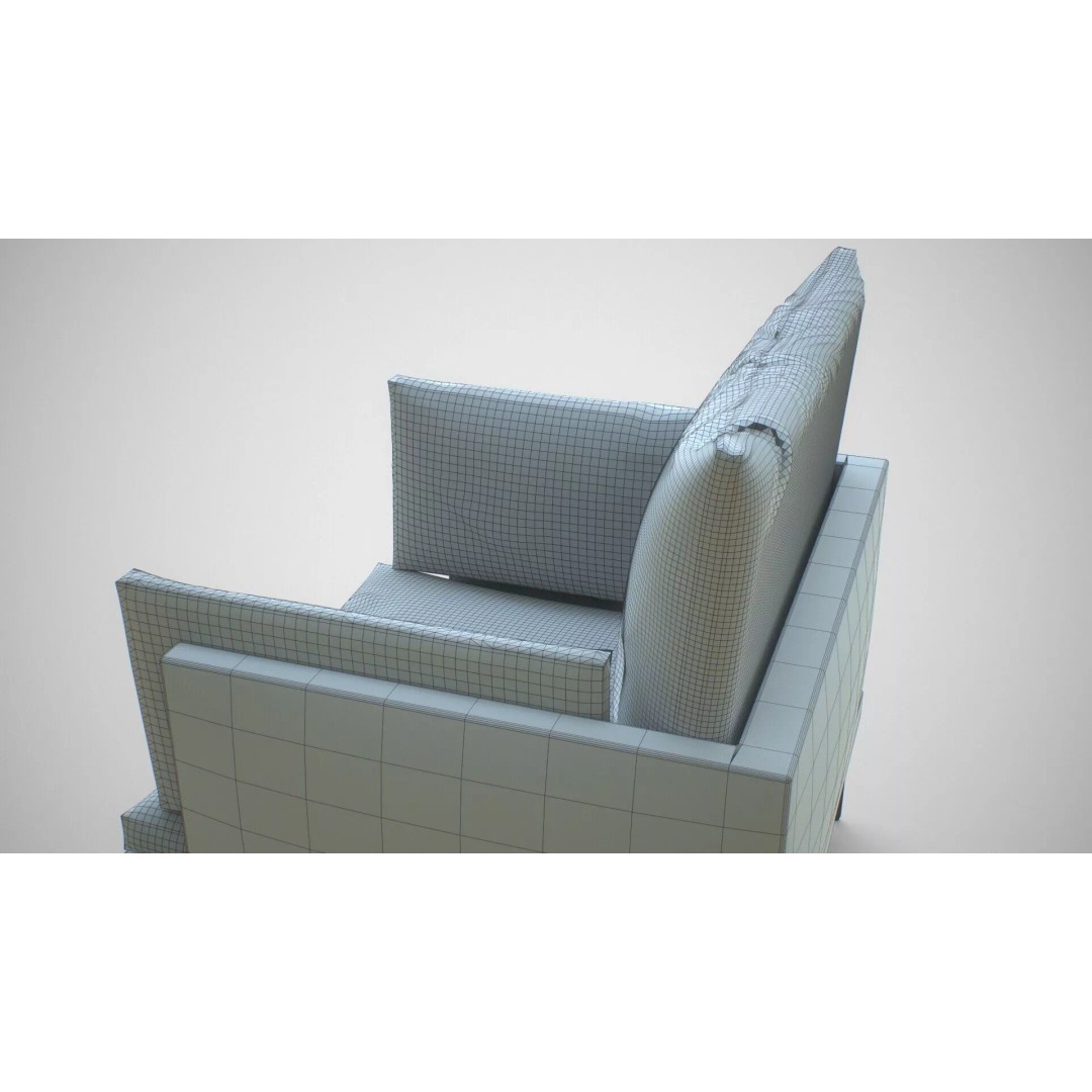 Single Sofa Chair 3D Model – Low Poly PBR Asset, FBX & More - View 23