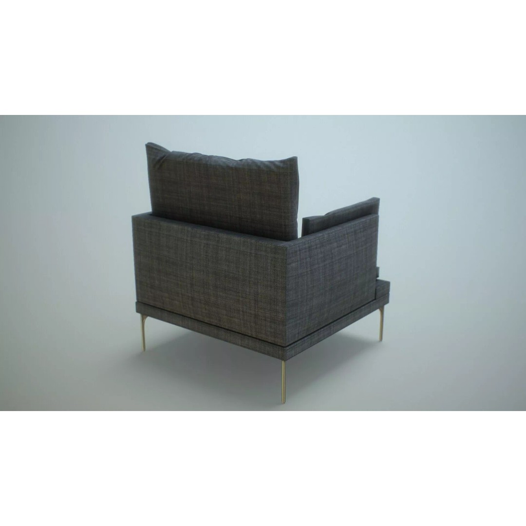 Single Sofa Chair 3D Model – Low Poly PBR Asset, FBX & More - View 5