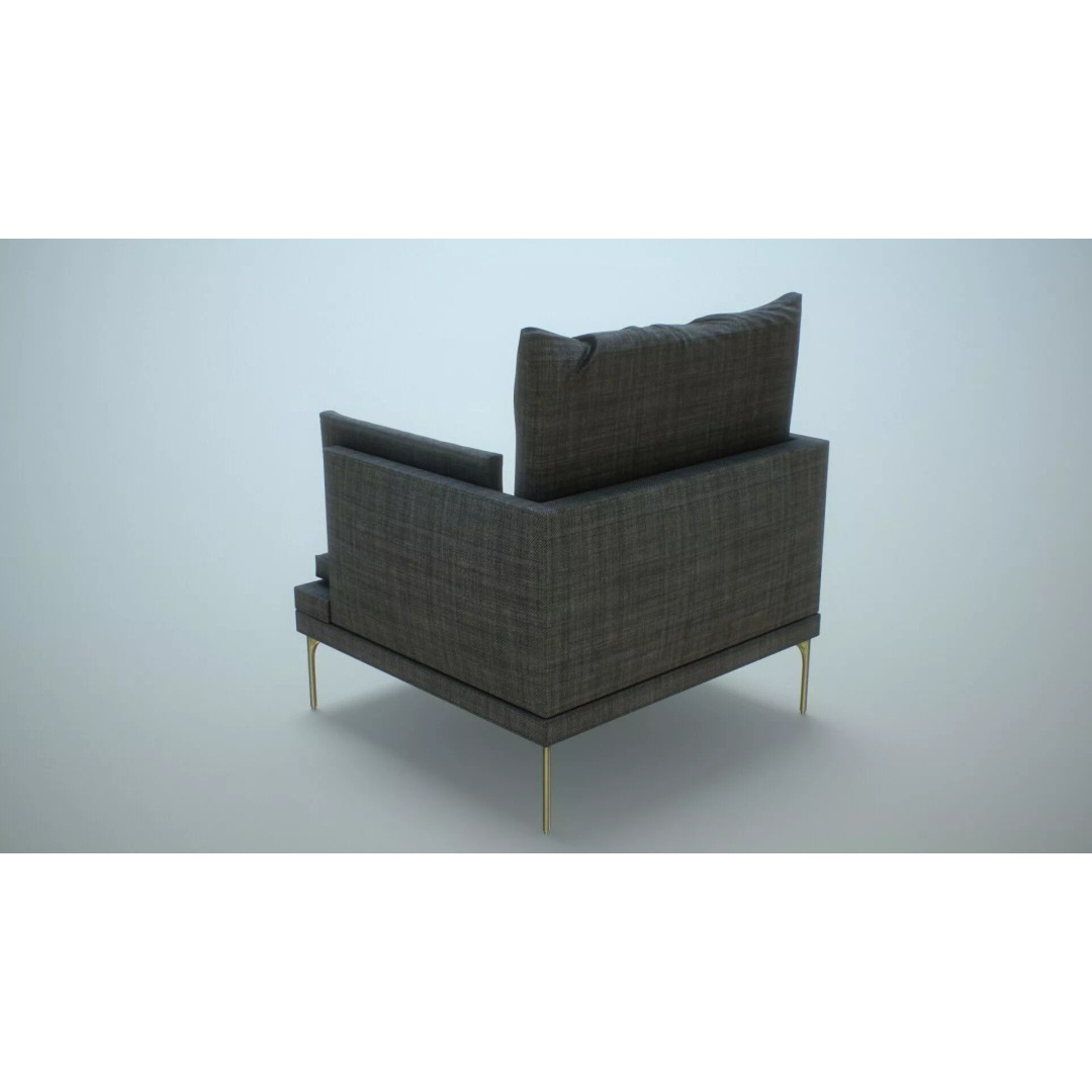 Single Sofa Chair 3D Model – Low Poly PBR Asset, FBX & More - View 6