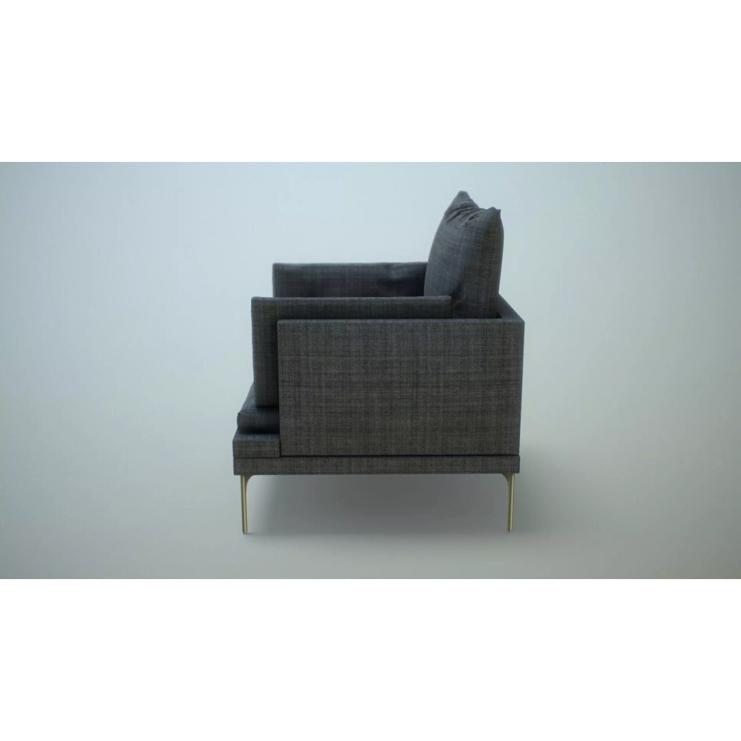 Single Sofa Chair 3D Model – Low Poly PBR Asset, FBX & More - View 7