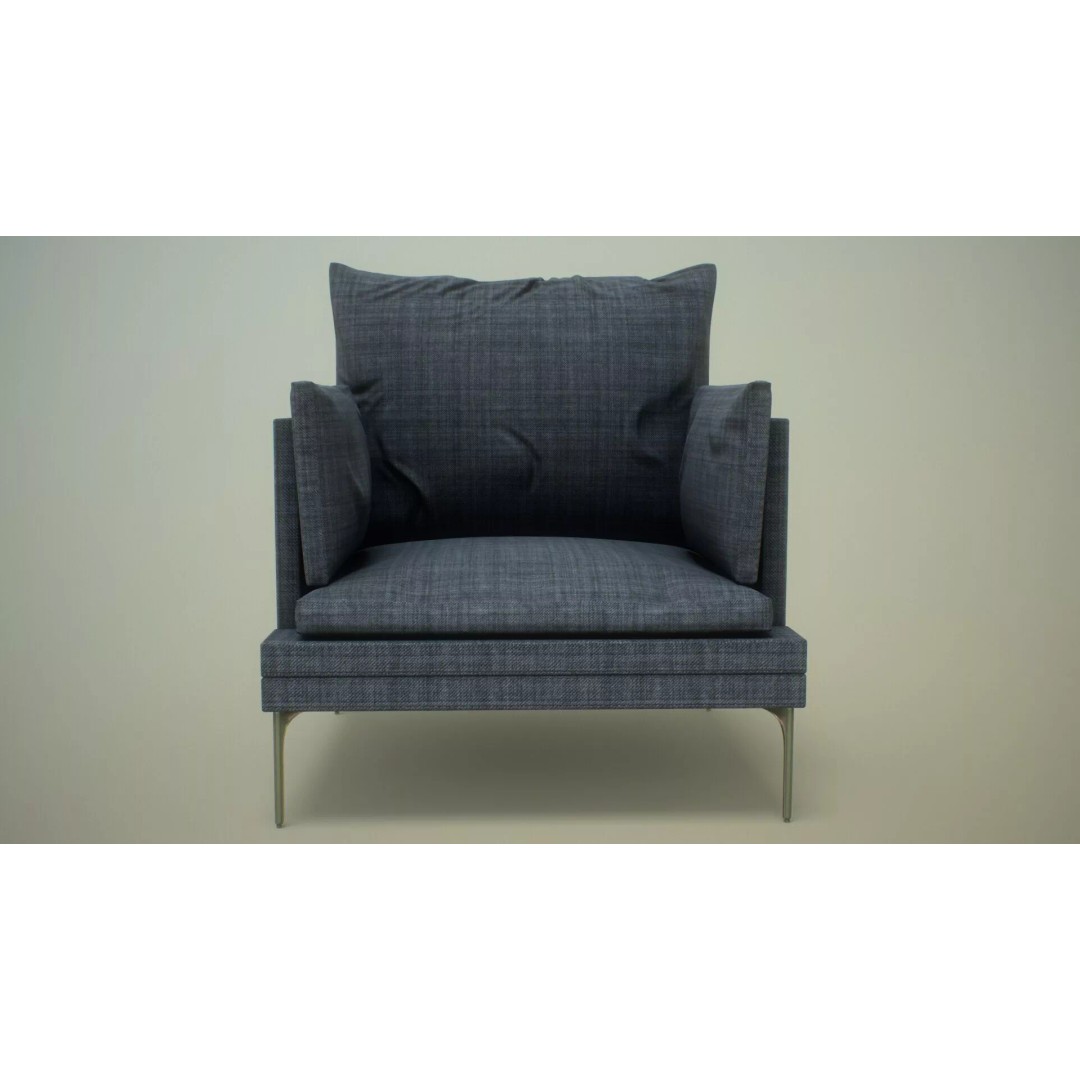 Single Sofa Chair 3D Model – Low Poly PBR Asset, FBX & More - View 9