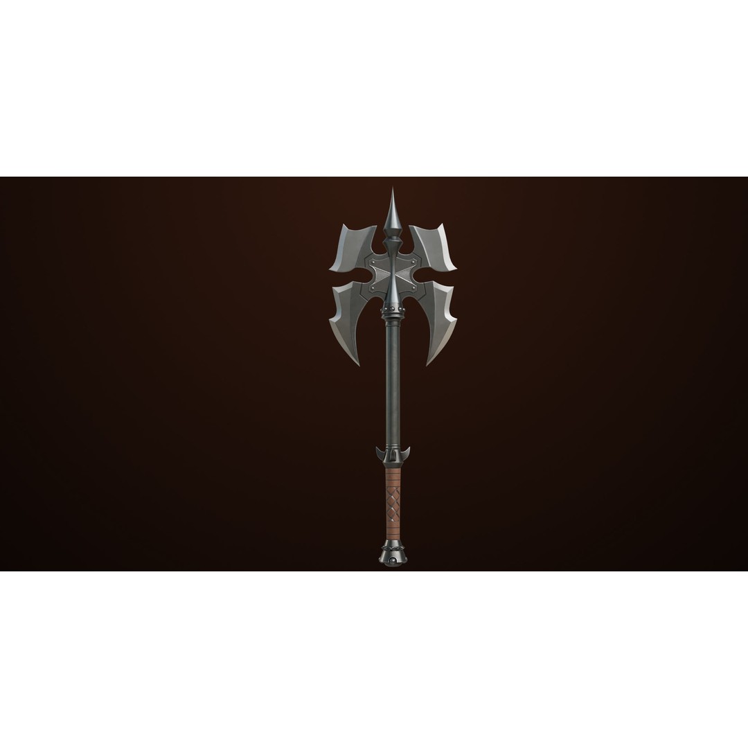 Battle Axe 3D Model – Low Poly PBR Weapon for Games, FBX - View 3