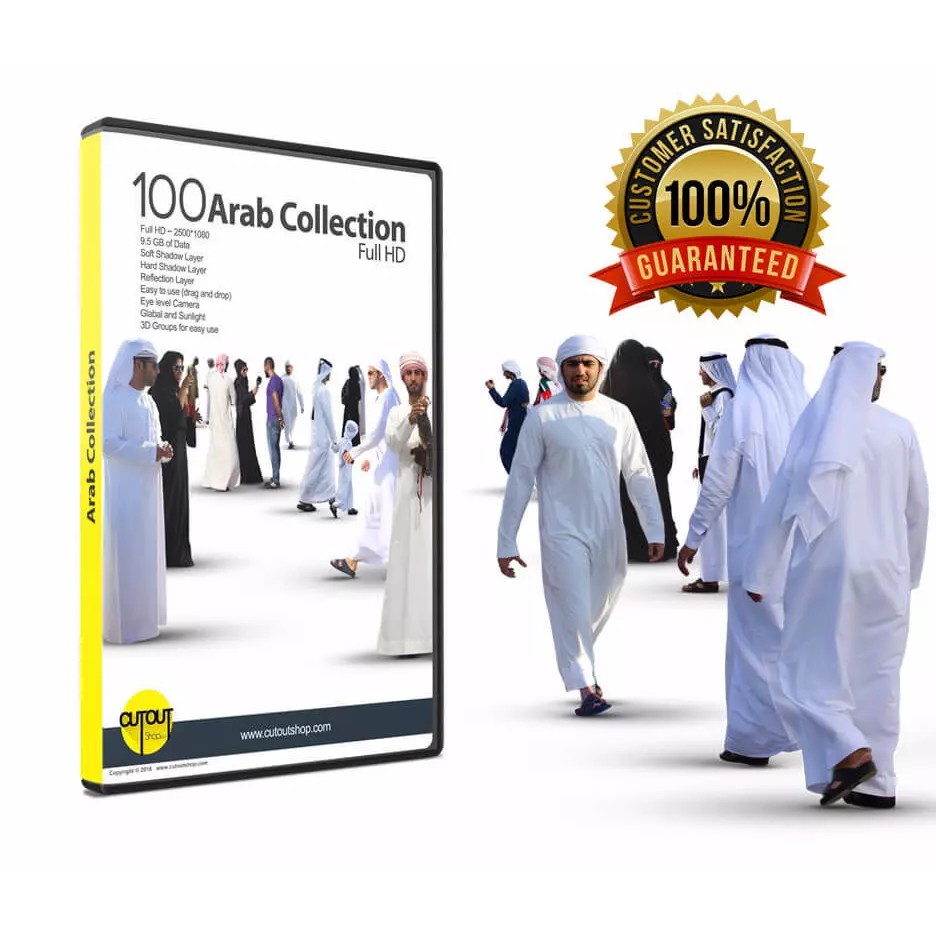 Arab People Cutout Collection 3D Model – Full HD Textures, PSD & PNG - View 2