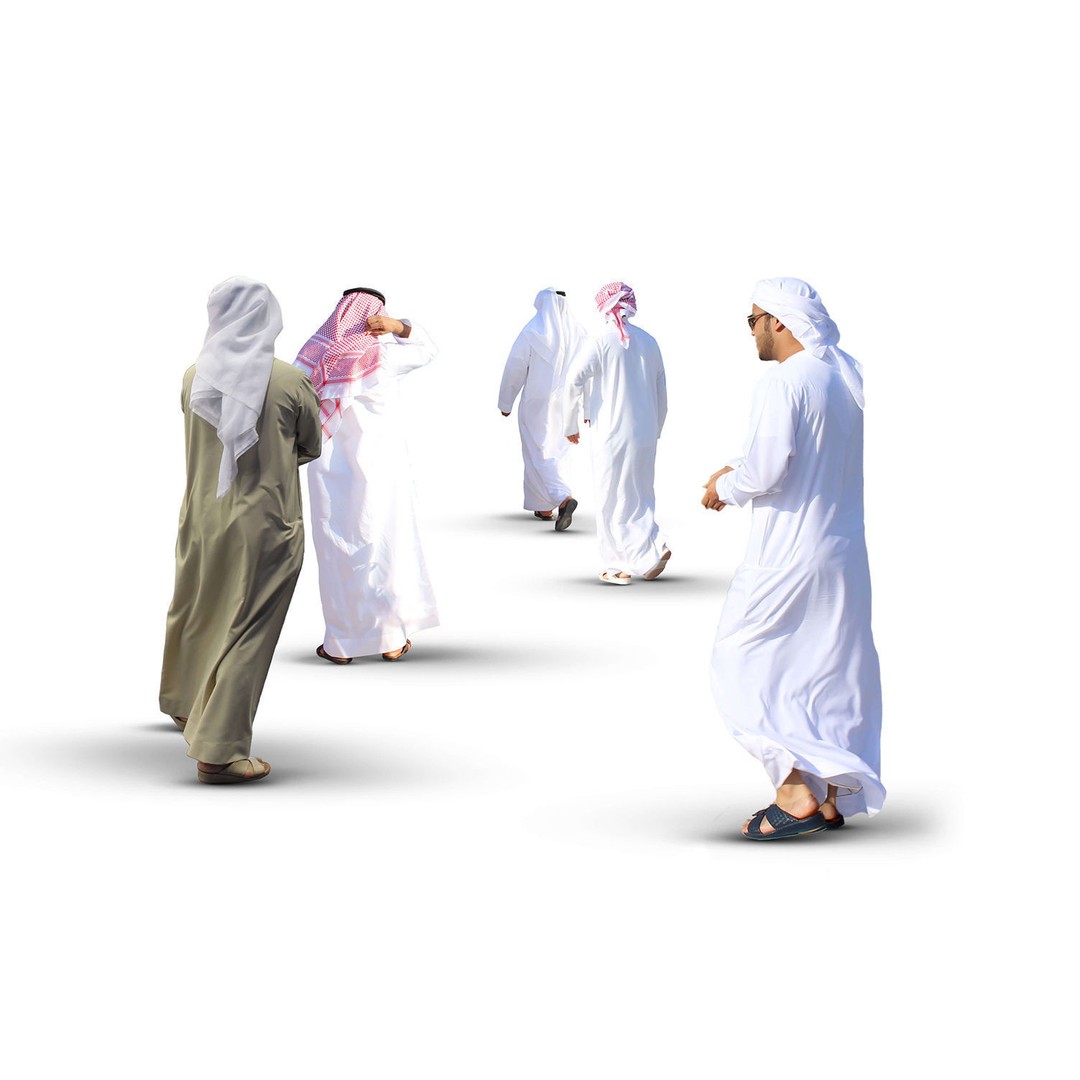 Arab People Cutout Collection 3D Model – Full HD Textures, PSD & PNG - View 5