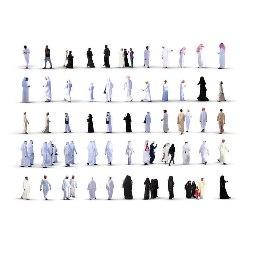 Arab People Cutout Collection 3D Model – Full HD Textures, PSD & PNG - View 6
