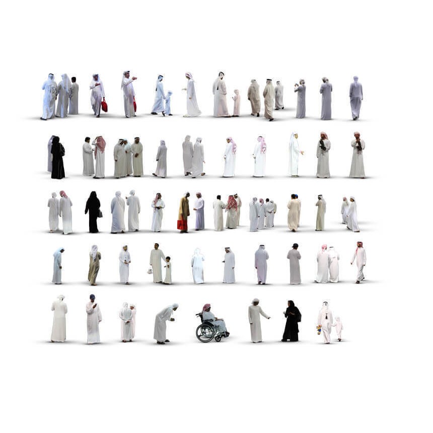 Arab People Cutout Collection 3D Model – Full HD Textures, PSD & PNG - View 7