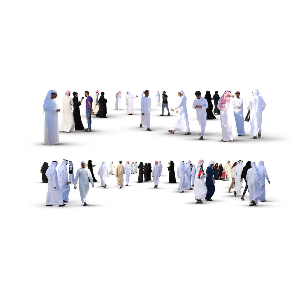Arab People Cutout Collection 3D Model – Full HD Textures, PSD & PNG - View 9