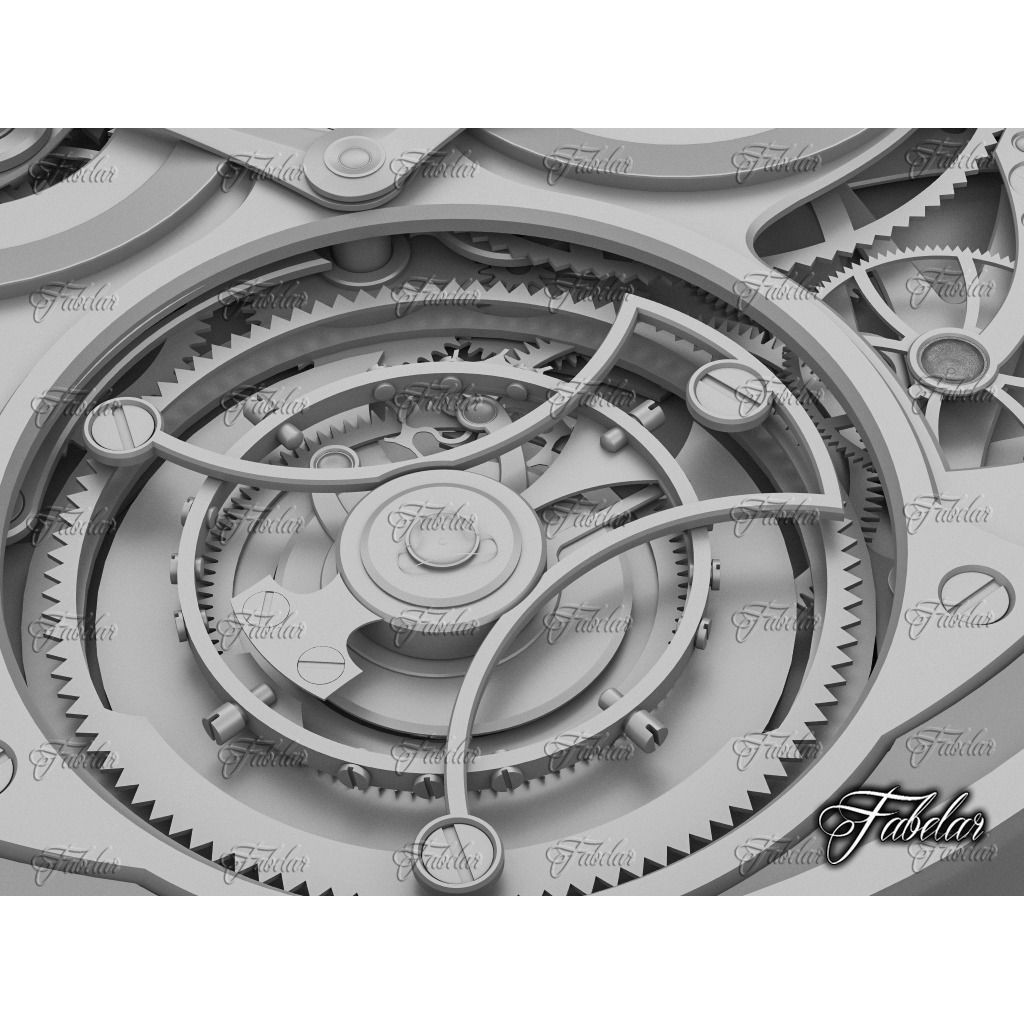 AkriviA Tourbillon 3D Model – Low Poly Watch with UV Mapping - View 11