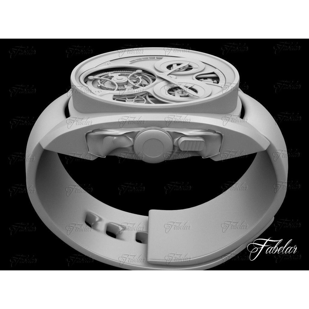 AkriviA Tourbillon 3D Model – Low Poly Watch with UV Mapping - View 4