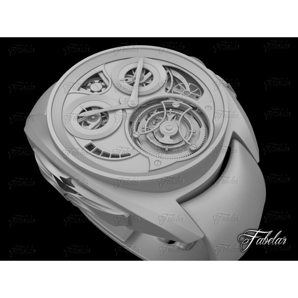 AkriviA Tourbillon 3D Model – Low Poly Watch with UV Mapping - View 5