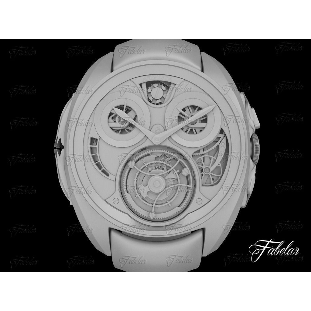AkriviA Tourbillon 3D Model – Low Poly Watch with UV Mapping - View 6