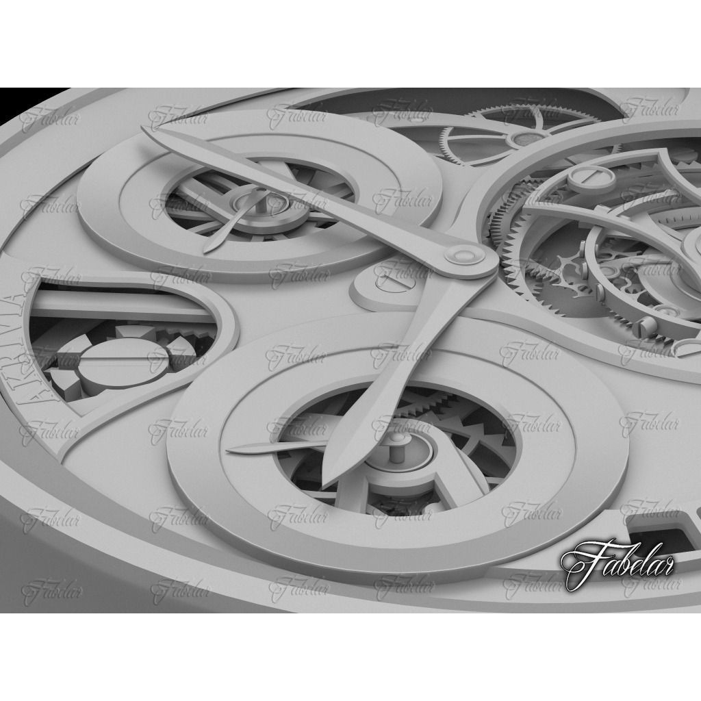 AkriviA Tourbillon 3D Model – Low Poly Watch with UV Mapping - View 7