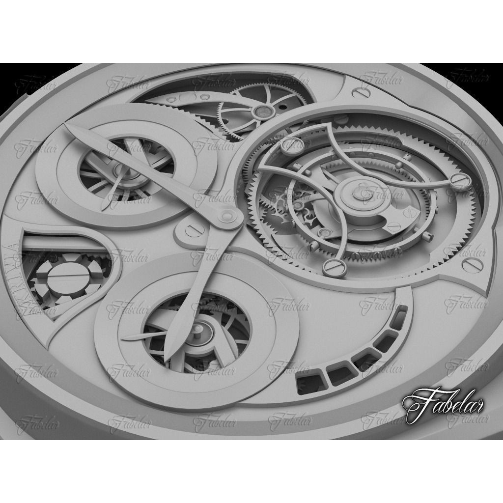 AkriviA Tourbillon 3D Model – Low Poly Watch with UV Mapping - View 8