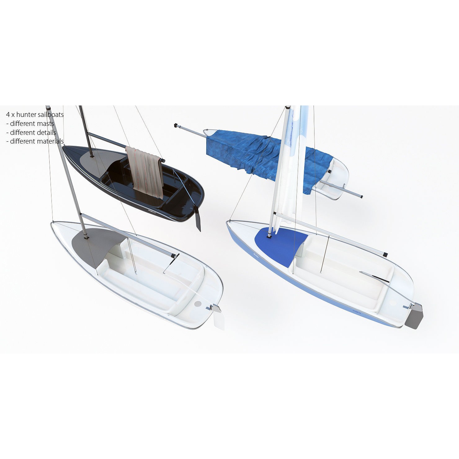 50 Yachts and Boats Collection - Game-Ready 3D Model - View 12