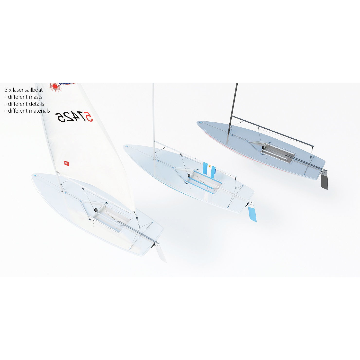 50 Yachts and Boats Collection - Game-Ready 3D Model - View 13