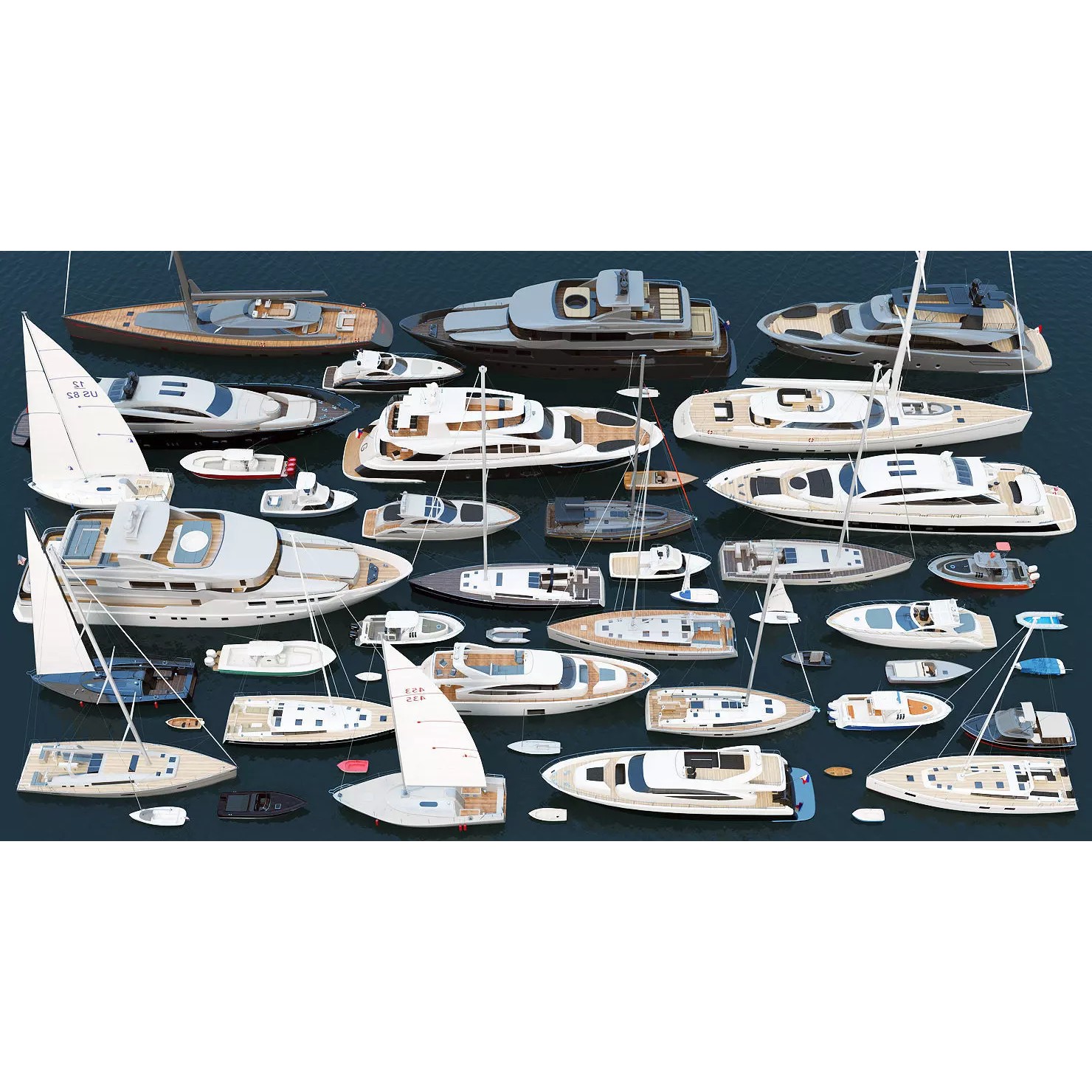50 Yachts and Boats Collection - Game-Ready 3D Model - View 2