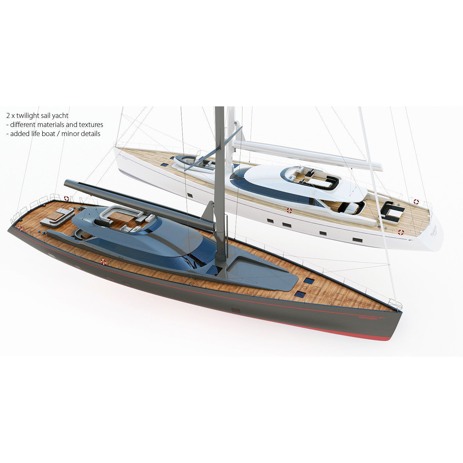 50 Yachts and Boats Collection - Game-Ready 3D Model - View 20