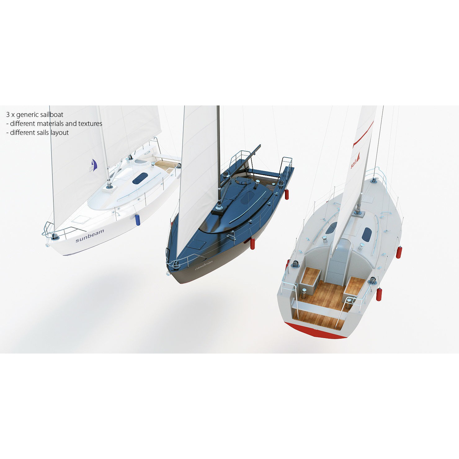 50 Yachts and Boats Collection - Game-Ready 3D Model - View 26