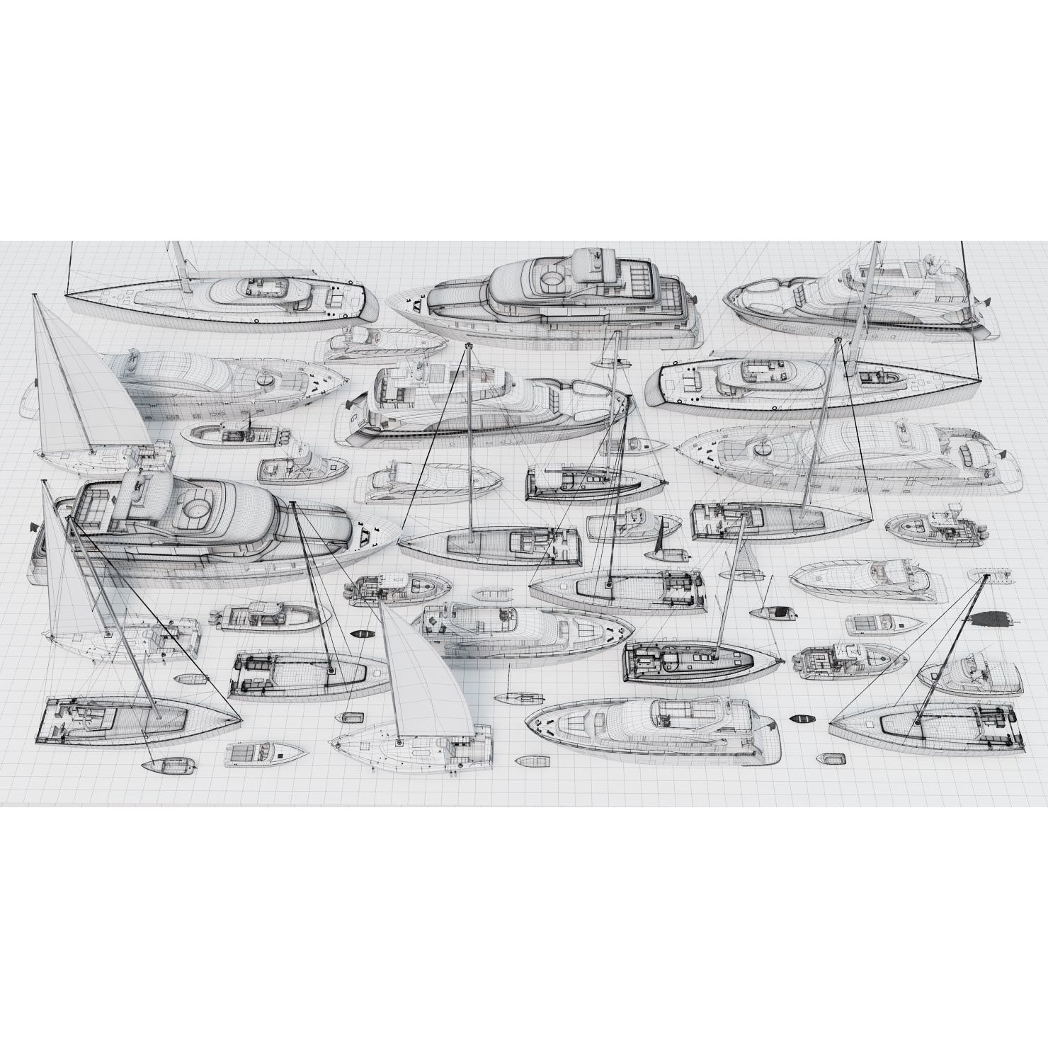 50 Yachts and Boats Collection - Game-Ready 3D Model - View 29
