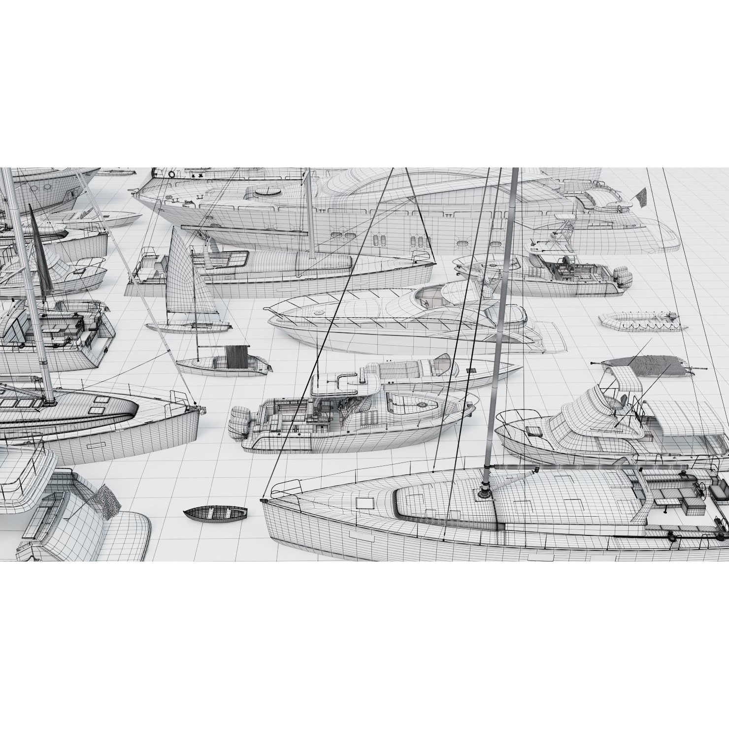 50 Yachts and Boats Collection - Game-Ready 3D Model - View 30