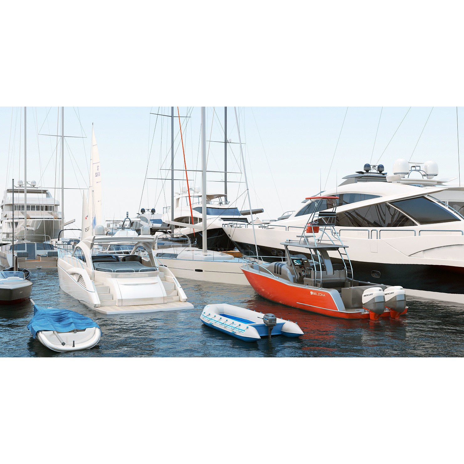 50 Yachts and Boats Collection - Game-Ready 3D Model - View 6