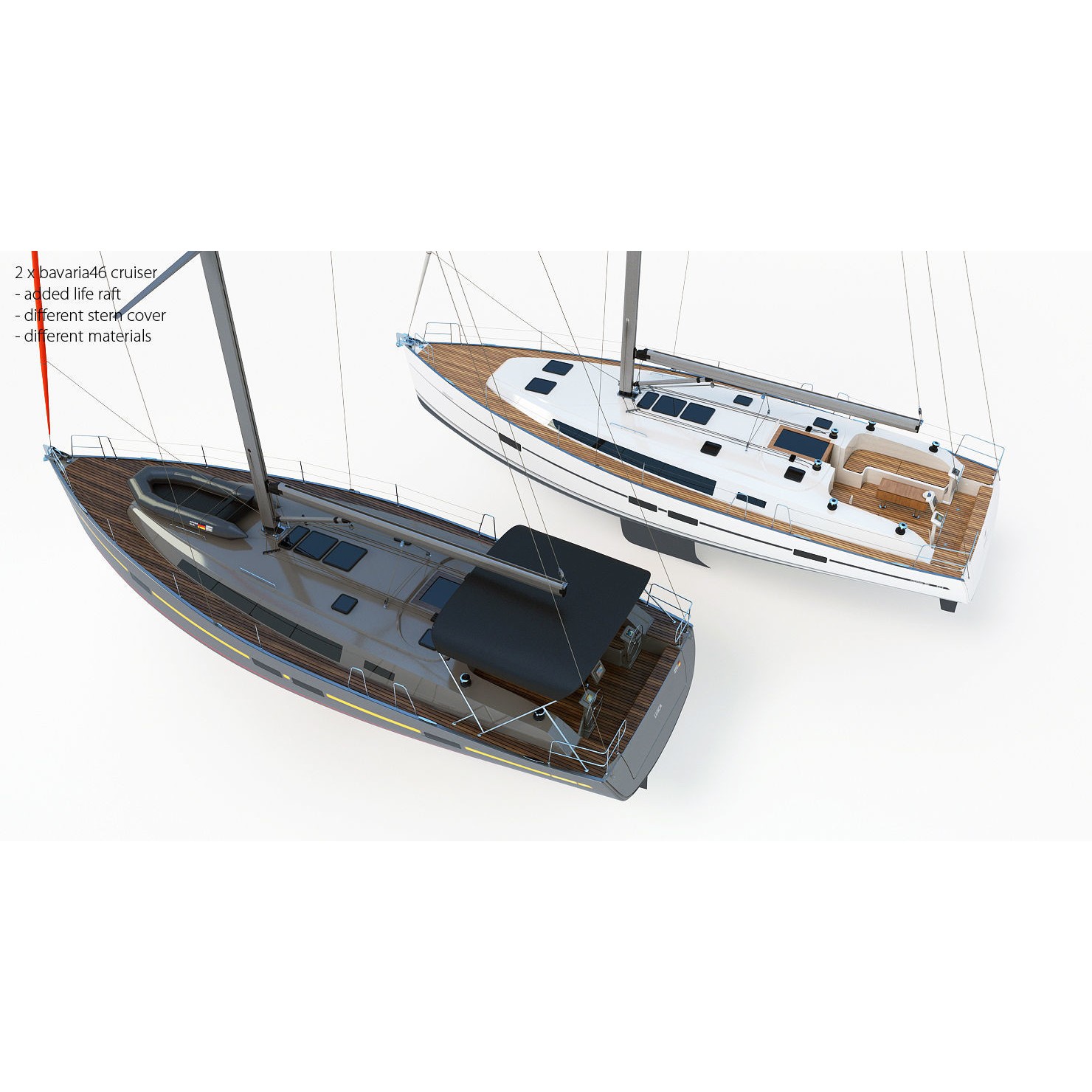 50 Yachts and Boats Collection - Game-Ready 3D Model - View 9