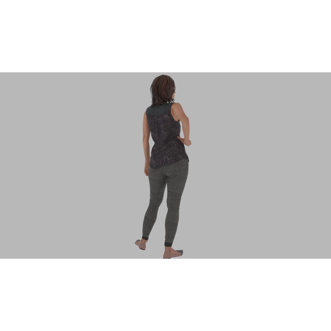 Rigged Female Character 3D Model – High Poly Game Asset, FBX, Blender - View 11