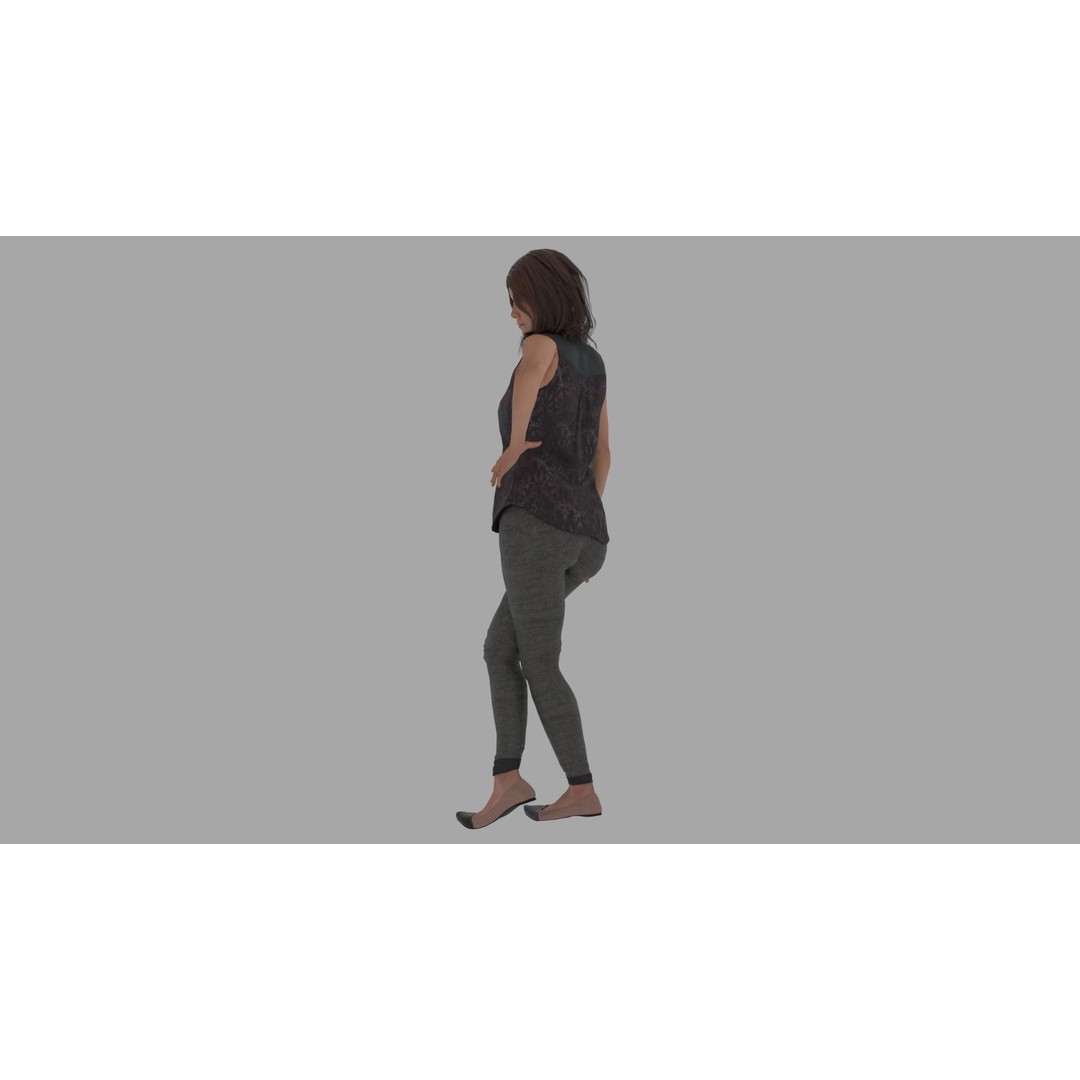 Rigged Female Character 3D Model – High Poly Game Asset, FBX, Blender - View 13