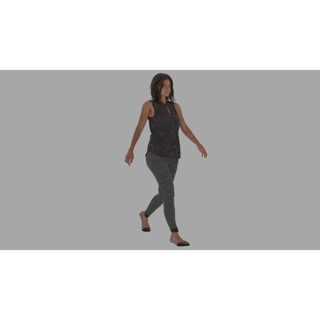 Rigged Female Character 3D Model – High Poly Game Asset, FBX, Blender - View 16
