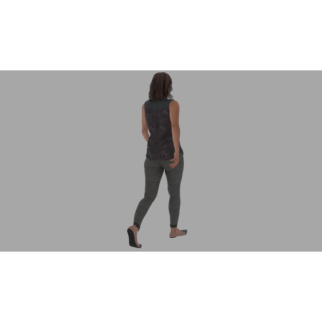 Rigged Female Character 3D Model – High Poly Game Asset, FBX, Blender - View 4