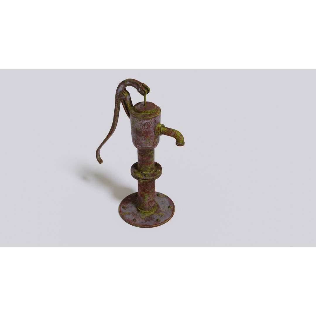 Water Stream Pump 3D Model – Low Poly PBR Game Asset, FBX, OBJ - View 11
