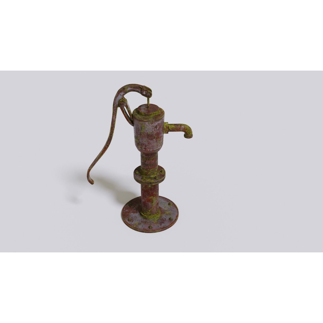 Water Stream Pump 3D Model – Low Poly PBR Game Asset, FBX, OBJ - View 12