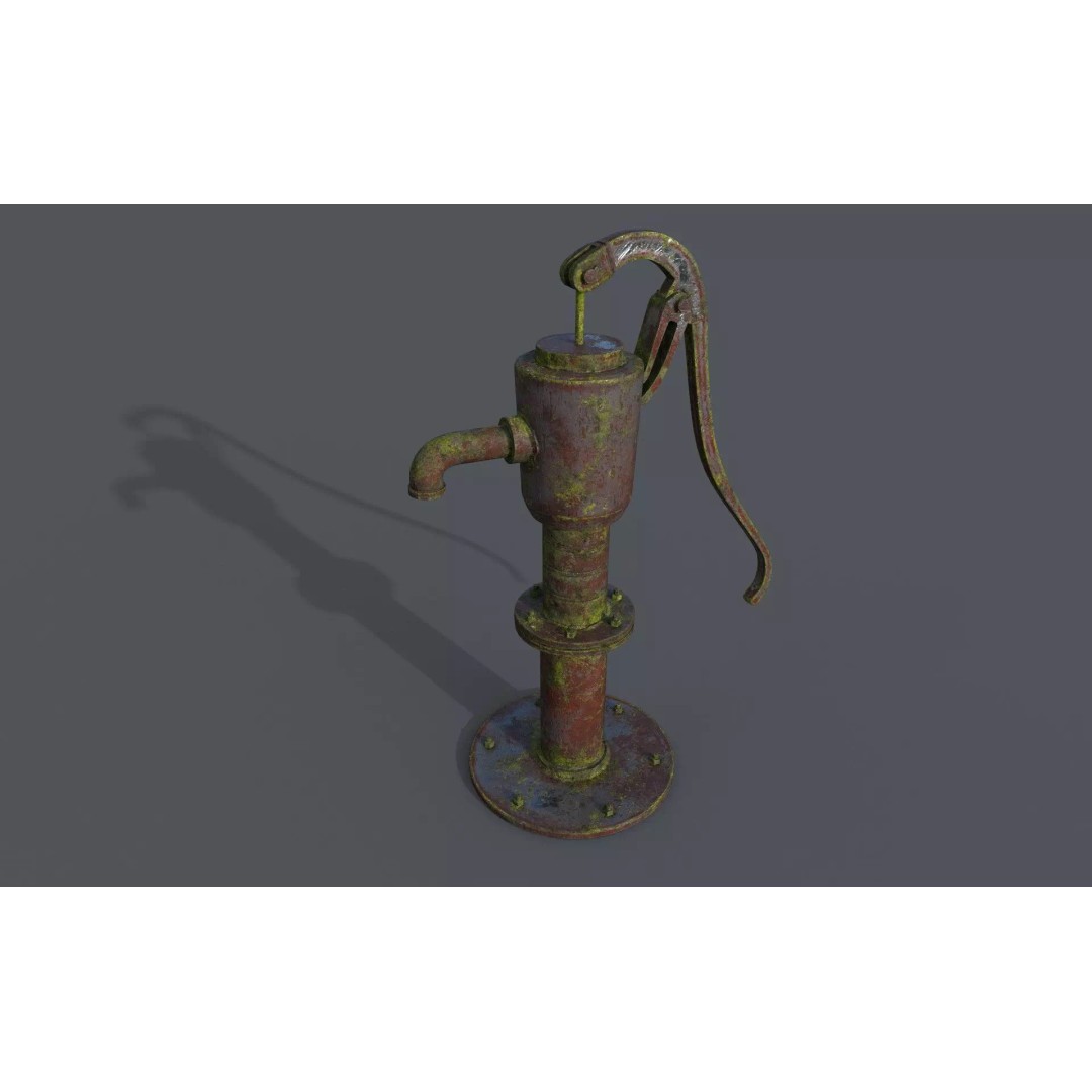 Water Stream Pump 3D Model – Low Poly PBR Game Asset, FBX, OBJ - View 2