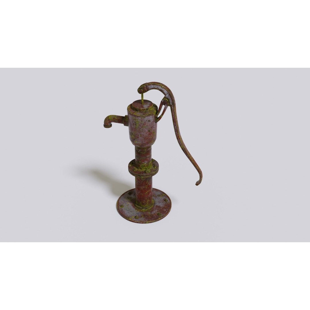 Water Stream Pump 3D Model – Low Poly PBR Game Asset, FBX, OBJ - View 3