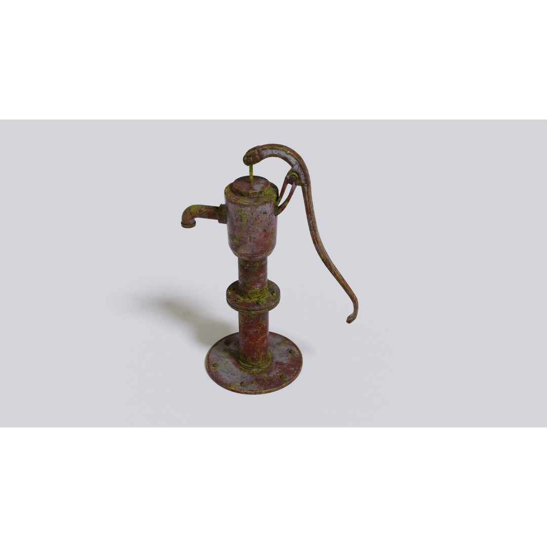 Water Stream Pump 3D Model – Low Poly PBR Game Asset, FBX, OBJ - View 4