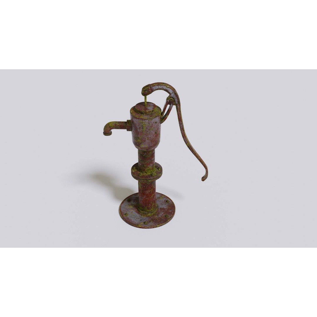 Water Stream Pump 3D Model – Low Poly PBR Game Asset, FBX, OBJ - View 5
