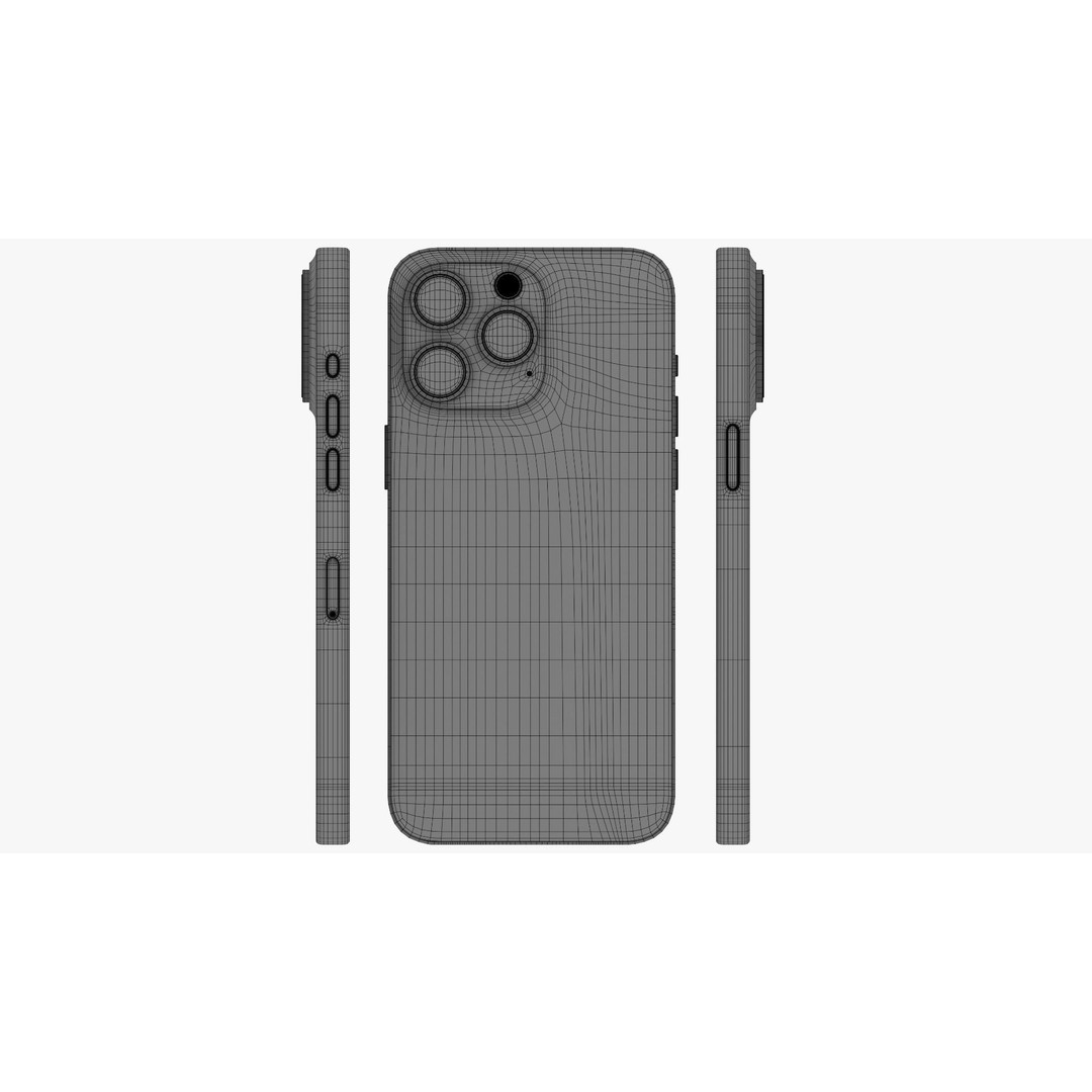 Apple iPhone 15 Pro Max 3D Model – Low Poly PBR Asset, FBX, OBJ, Blender - View 13