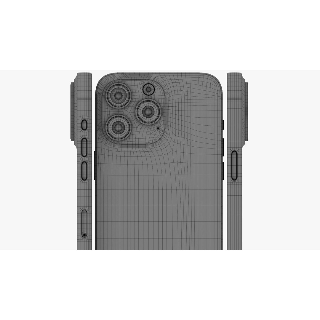 Apple iPhone 15 Pro Max 3D Model – Low Poly PBR Asset, FBX, OBJ, Blender - View 15