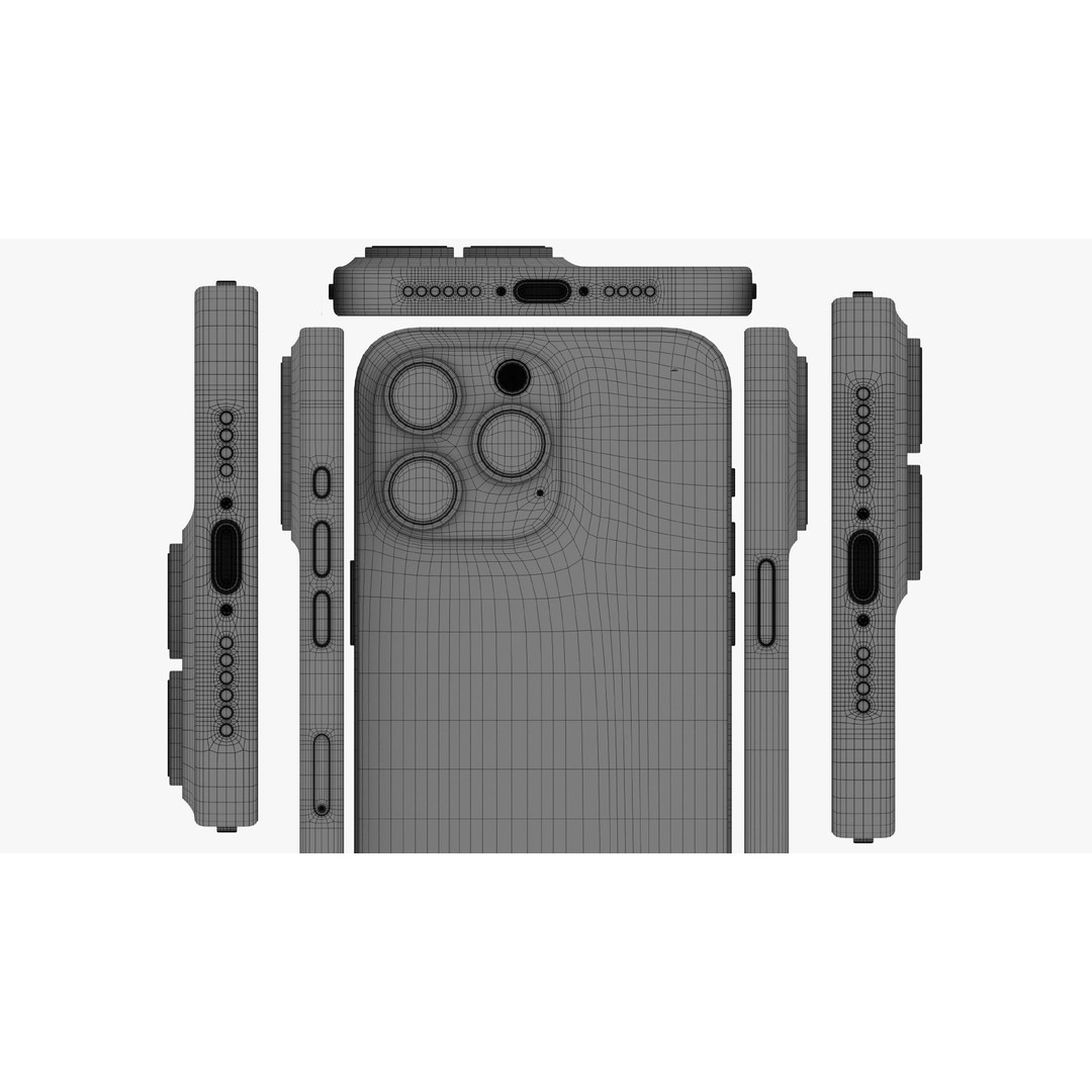 Apple iPhone 15 Pro Max 3D Model – Low Poly PBR Asset, FBX, OBJ, Blender - View 17