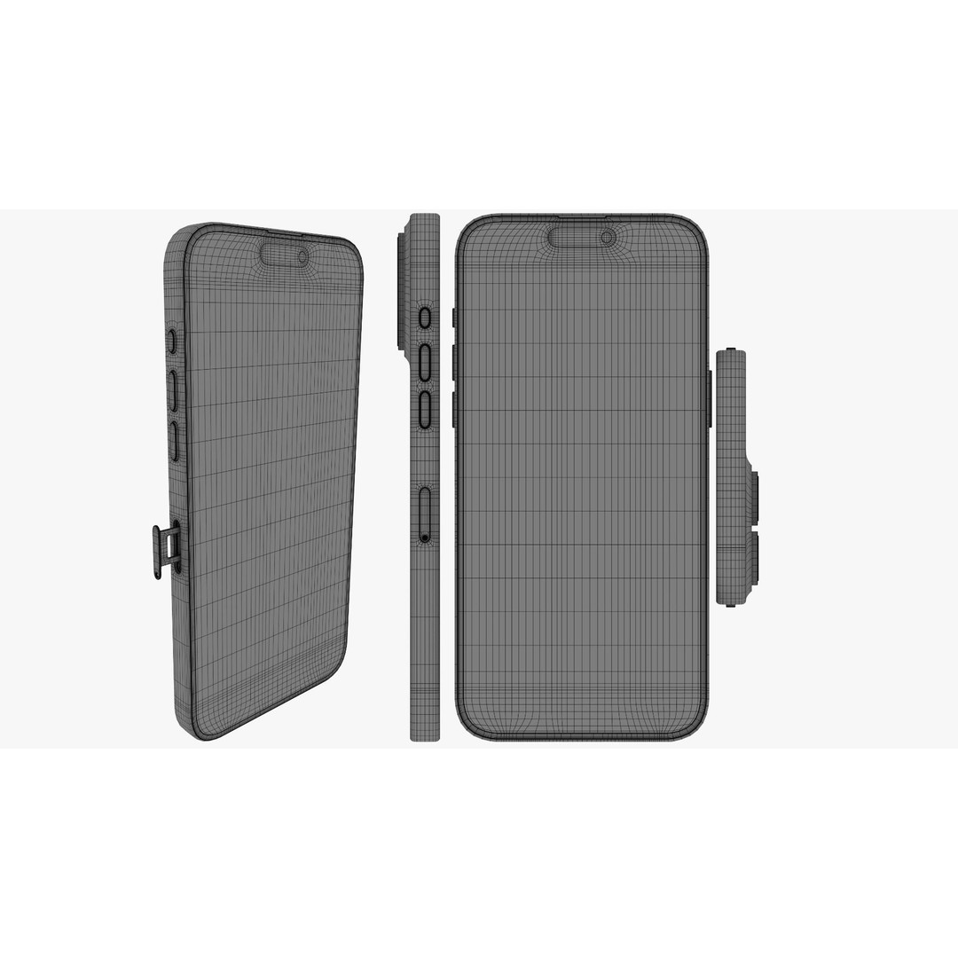 Apple iPhone 15 Pro Max 3D Model – Low Poly PBR Asset, FBX, OBJ, Blender - View 19