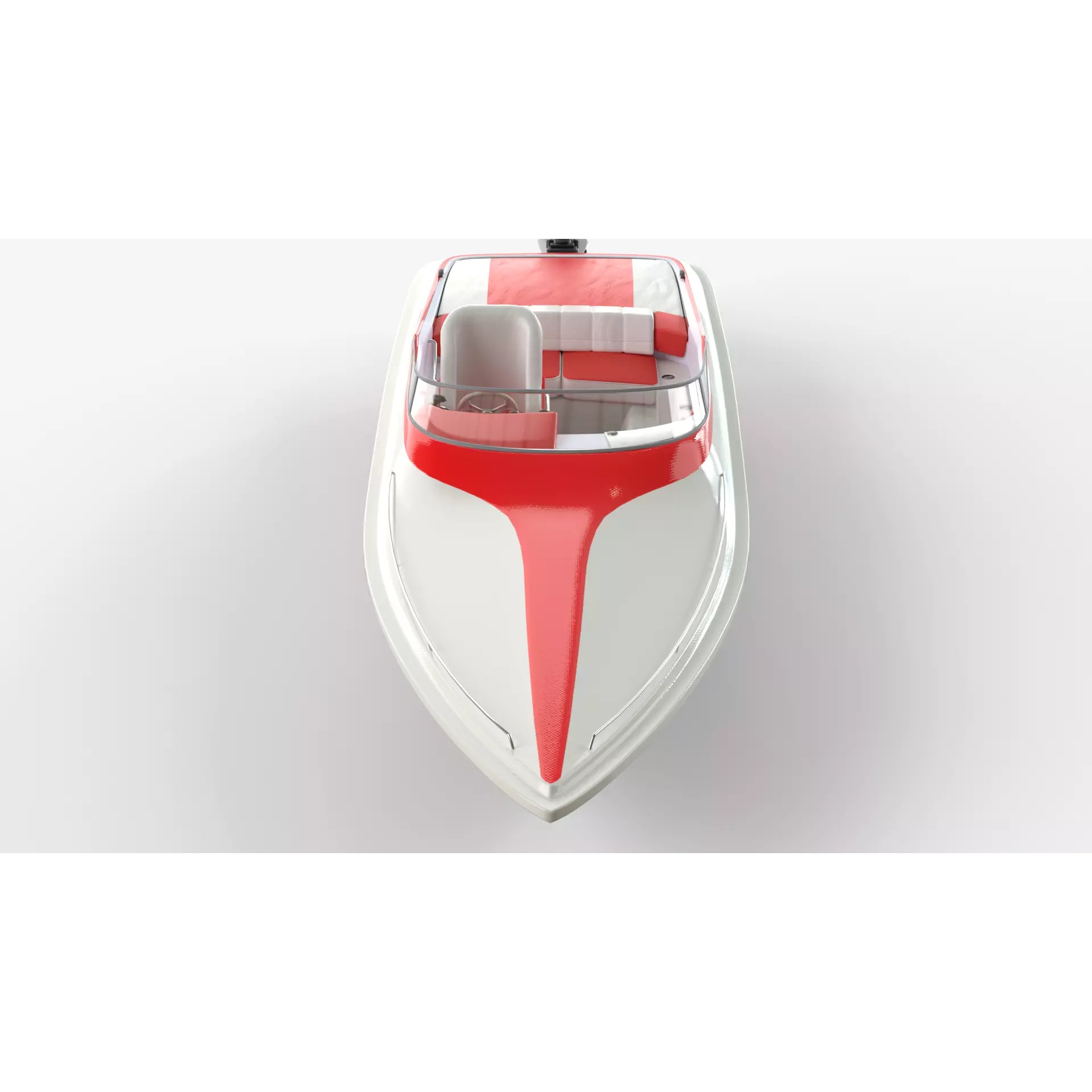 White Red Speedboat - Luxury Game-Ready 3D Model - View 10