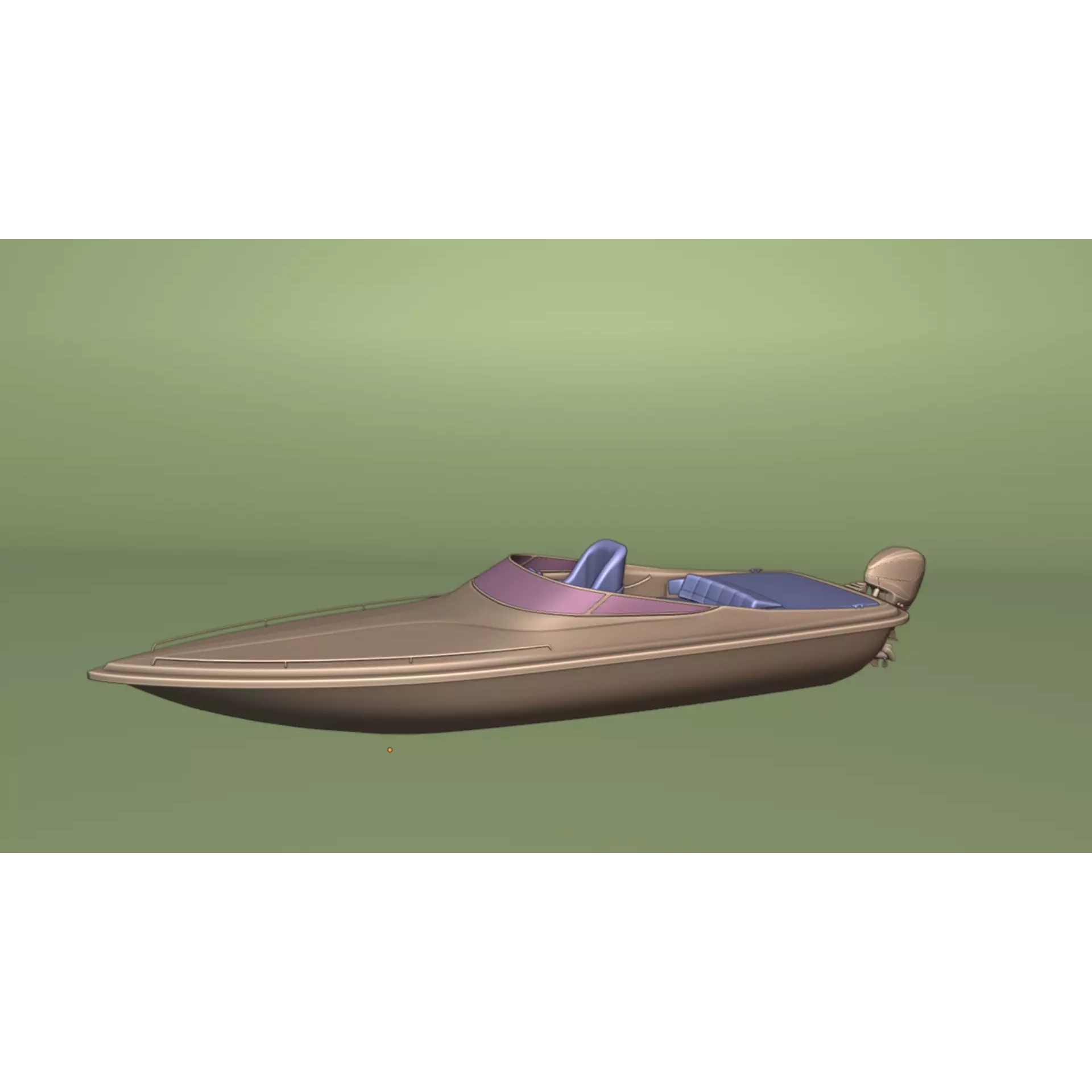 White Red Speedboat - Luxury Game-Ready 3D Model - View 13