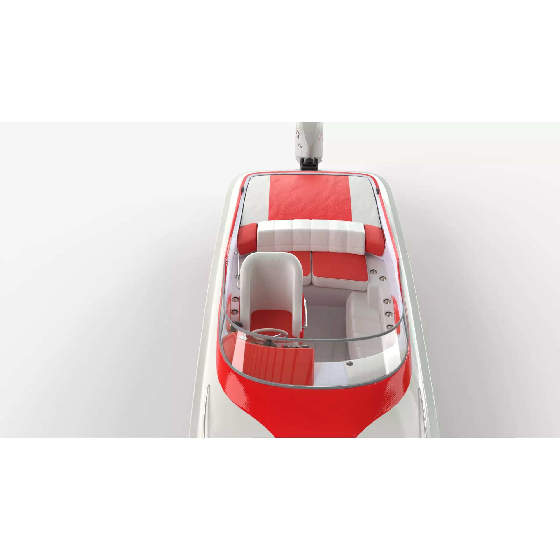 White Red Speedboat - Luxury Game-Ready 3D Model - View 4