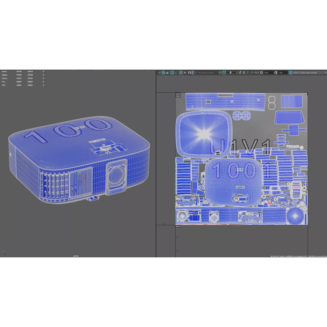 EPSON Home Cinema 2350 3D Model – High Quality PBR Projector, FBX