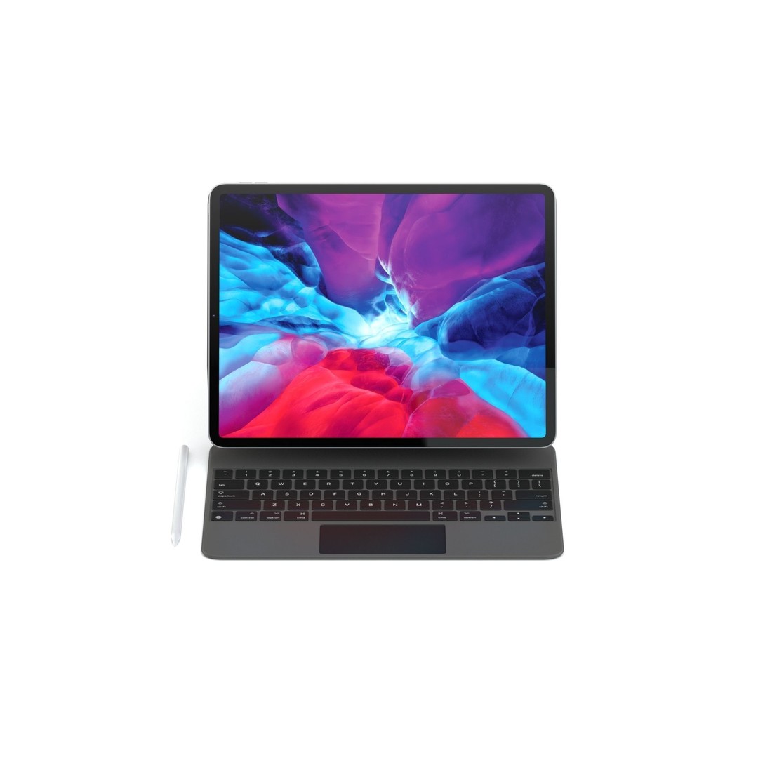 Apple iPad Pro 12 ft 0 in and Magic Keyboard 3D Model – High Quality Game Asset, FBX, OBJ - View 10