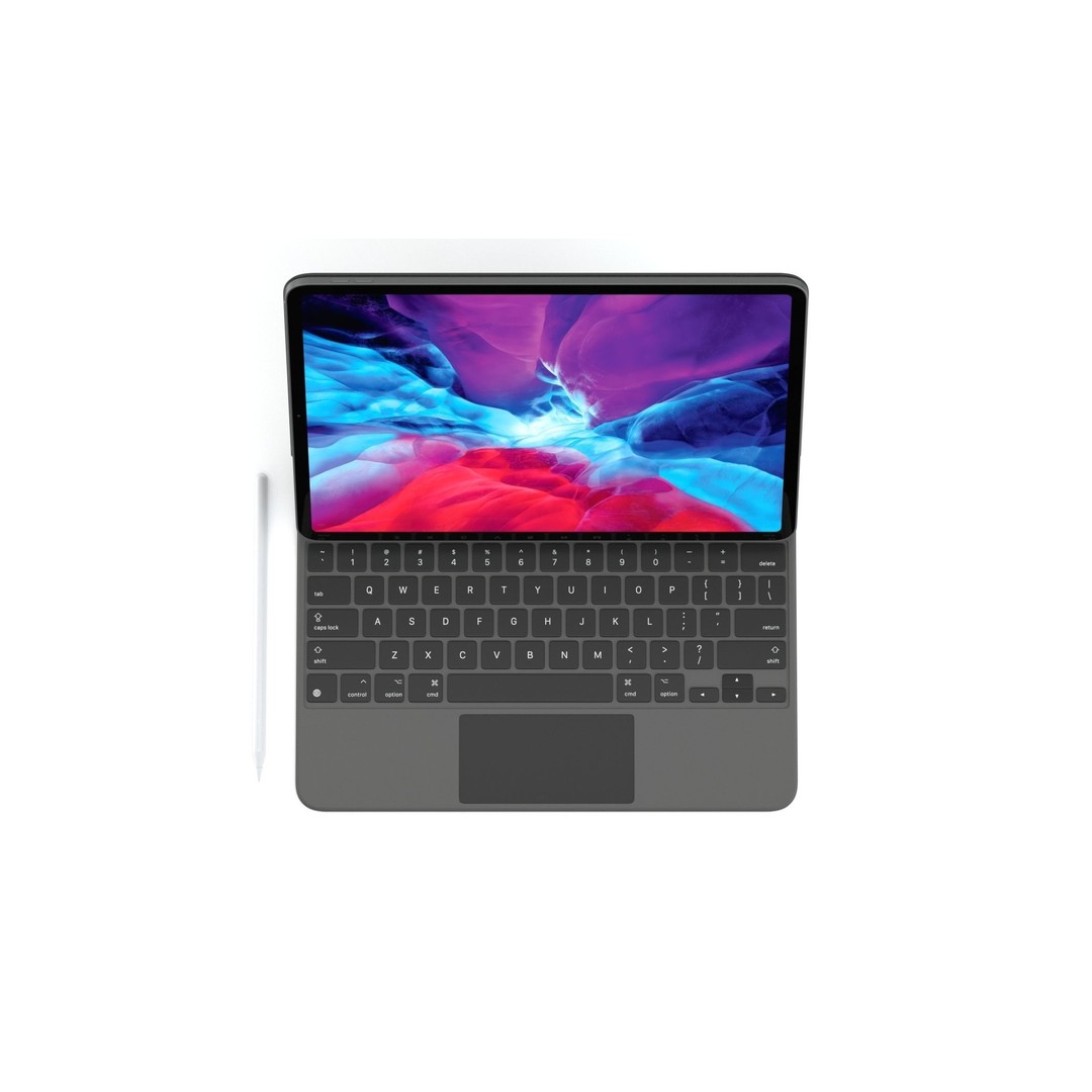 Apple iPad Pro 12 ft 0 in and Magic Keyboard 3D Model – High Quality Game Asset, FBX, OBJ - View 11