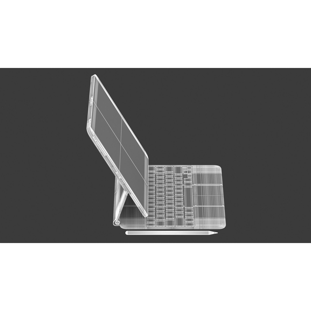 Apple iPad Pro 12 ft 0 in and Magic Keyboard 3D Model – High Quality Game Asset, FBX, OBJ - View 14