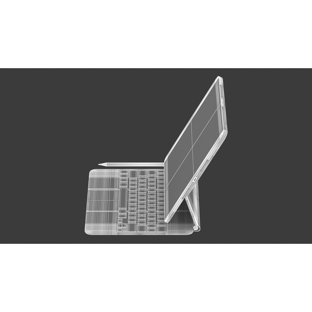 Apple iPad Pro 12 ft 0 in and Magic Keyboard 3D Model – High Quality Game Asset, FBX, OBJ - View 18