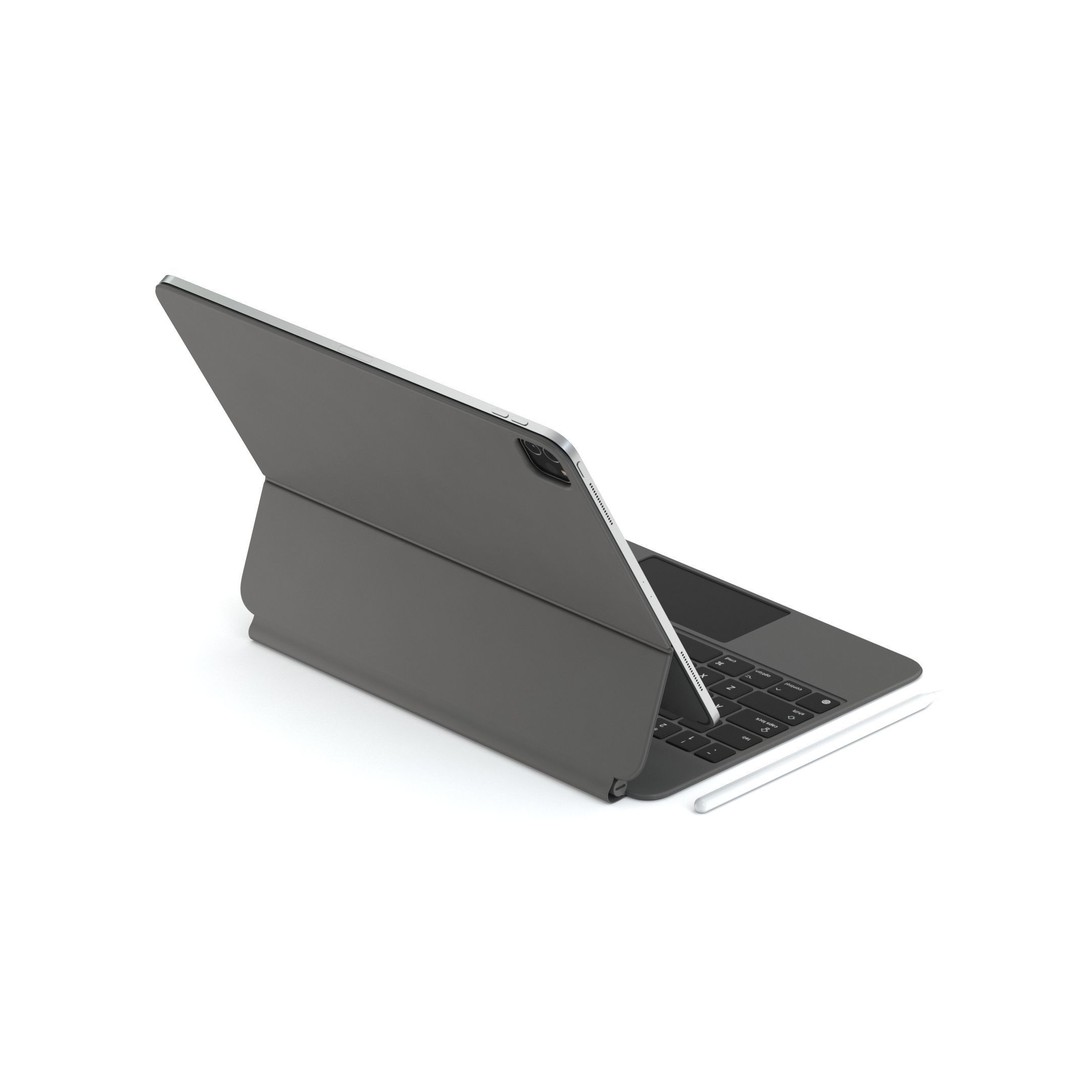 Apple iPad Pro 12 ft 0 in and Magic Keyboard 3D Model – High Quality Game Asset, FBX, OBJ - View 5