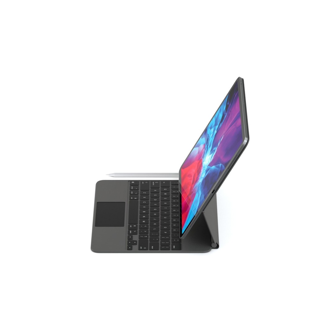 Apple iPad Pro 12 ft 0 in and Magic Keyboard 3D Model – High Quality Game Asset, FBX, OBJ - View 8